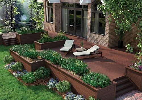 Deck with planter garden